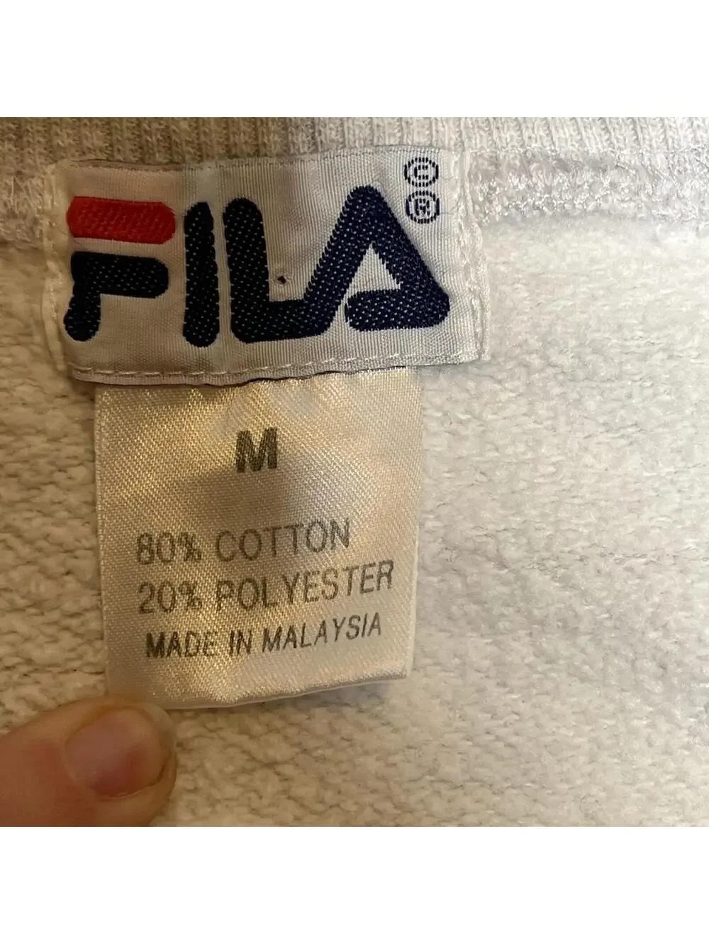 Vintage 90s FILA Biella Italy Embroidered Crewneck Sweatshirt M